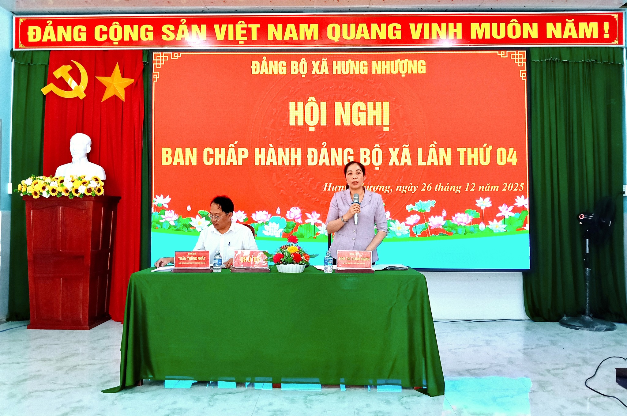 Đảng ủy xã Hưng Nhượng tổ chức Hội nghị tổng kết tình hình thực hiện Nghị quyết Đảng ủy năm 2025 và triển khai phương hướng, nhiệm vụ năm 2026