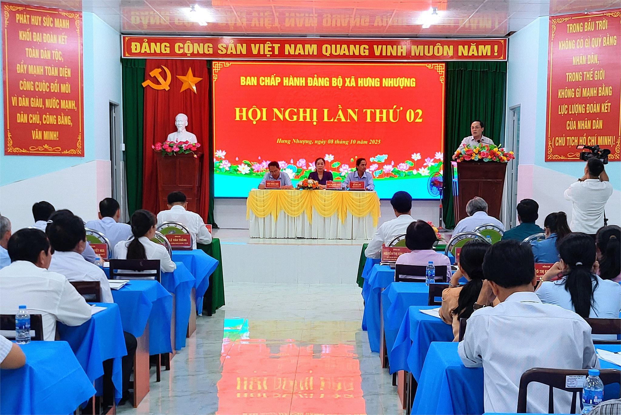 Đảng ủy xã Hưng Nhượng tổ chức Hội nghị sơ kết tình hình thực hiện Nghị quyết 9 tháng đầu năm 2025